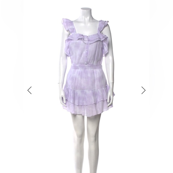 LoveShackFancy Lavender Ruffle Tie Dye Dress. Size S. Pristine